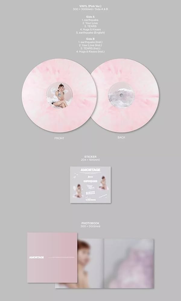 JISOO [AMORTAGE] 1st Mini Album VINYL (PINK Ver. + Card